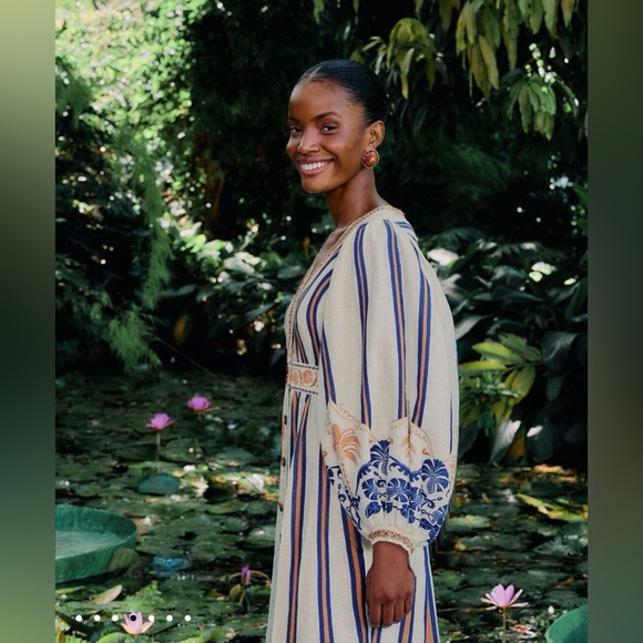 FARM Rio BRAND NEW pineapple linen dress Medium - Picture 3 of 6